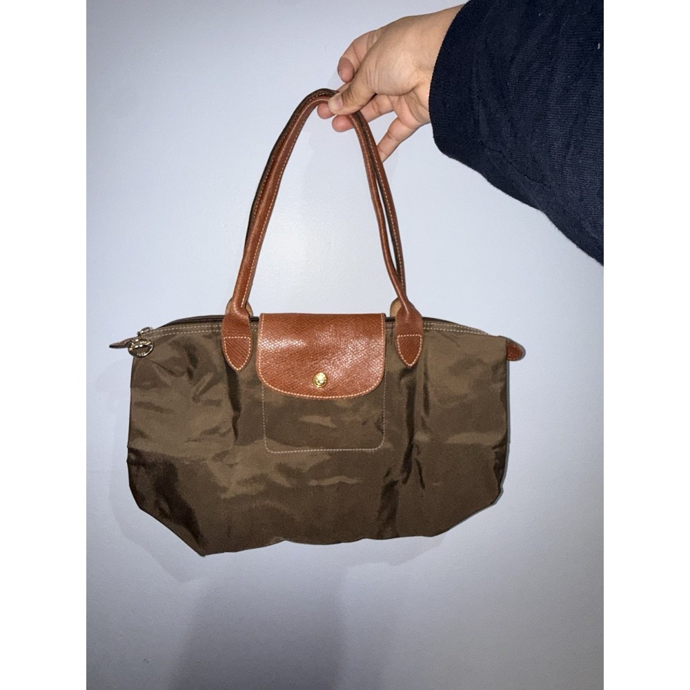 Longchamp Womens Le Pliage Original M‎ Tote Bag Recycled Canvas Ebony Brown  1 - Picture 2 of 10